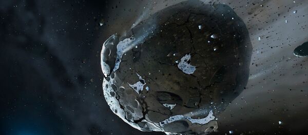 This is an artist's impression of a rocky and water-rich asteroid This is an artist's impression of a rocky and water-rich asteroid - Sputnik International