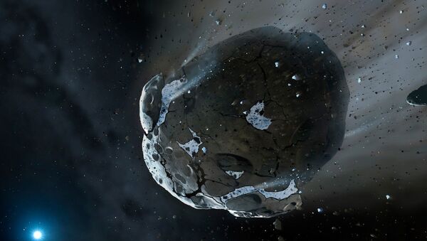 This is an artist's impression of a rocky and water-rich asteroid - Sputnik International