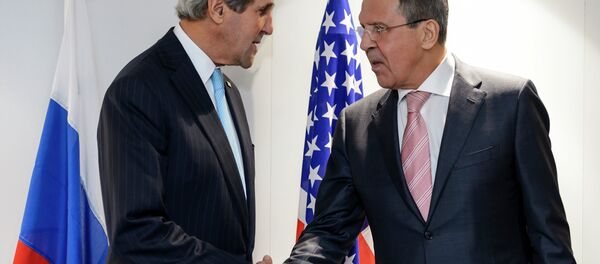 US Secretary of State John Kerry (L) and Russian Foreign Minister Sergei Lavrov shake hands during a bilateral on the side line of an Organization for Security and Cooperation in Europe (OSCE) ministerial meeting on December 4, 2014 US Secretary of State John Kerry (L) and Russian Foreign Minister Sergei Lavrov shake hands during a bilateral on the side line of an Organization for Security and Cooperation in Europe (OSCE) ministerial meeting on December 4, 2014 - Sputnik International