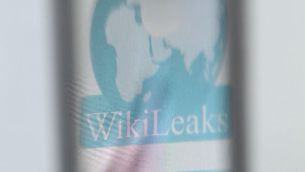 The logo of the website specialised in publishing secret documents WikiLeaks - Sputnik International
