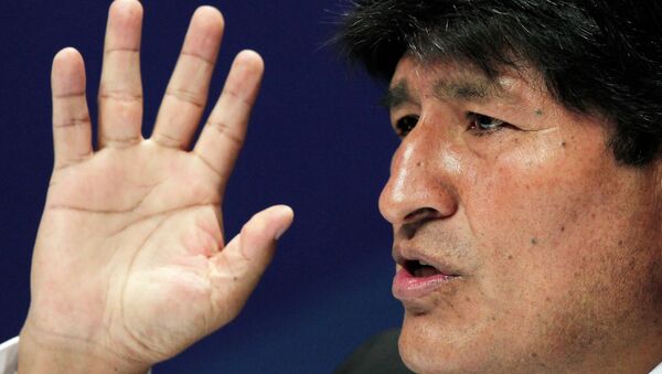 Bolivia's President Evo Morales gestures during a press conference at the Community of Latin American and Caribbean States (CELAC) summit in San Antonio de Belen Heredia province, January 29, 2015 - Sputnik International