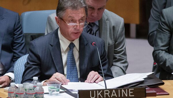 Ukrainian U.N. Ambassador Yuriy Sergeyev speaks during a U.N. Security Council meeting at United Nations headquarters, Friday, July 18, 2014 - Sputnik International
