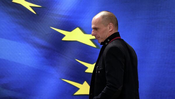 New Greek Finance Minister Yanis Varoufakis attends a handover ceremony in Athens on January 28, 2015 - Sputnik International