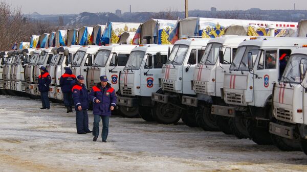 12th humanitarian convoy arrives in Donbas - Sputnik International