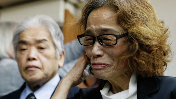 Junko Ishido, mother of Kenji Goto, a Japanese journalist who was held captive by Islamic State militants, speaks to reporters at her house in Tokyo February 1, 2015 - Sputnik International
