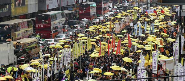 Thousands of activists take part in a democracy march to Central, demanding for universal suffrage in Hong Kong Sunday, Feb. 1, 2015 Thousands of activists take part in a democracy march to Central, demanding for universal suffrage in Hong Kong Sunday, Feb. 1, 2015 - Sputnik International