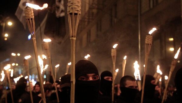 Ukrainian nationalists attempt to march to Kiev's Independence Square - Sputnik International