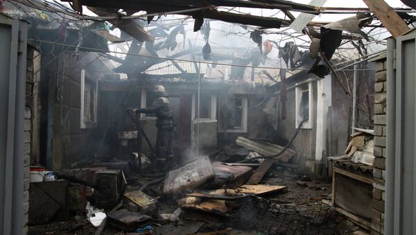 Consequences of artillery attack on Donetsk's Kuibyshevsky District - Sputnik International