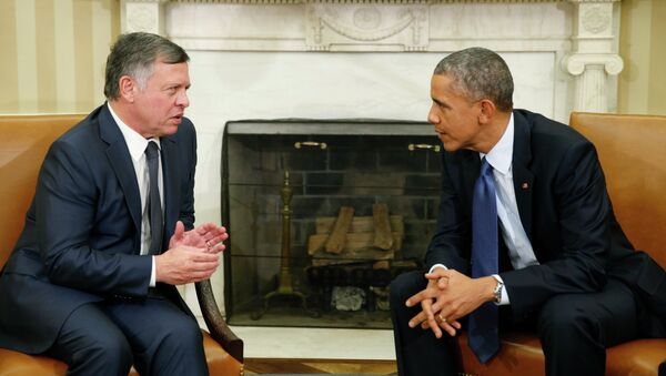 U.S. President Barack Obama meets with Jordan's King Abdullah at the White House in Washington February 3, 2015 - Sputnik International