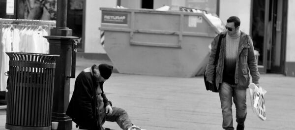 A beggar in the centre of Oslo, Norway A beggar in the centre of Oslo, Norway - Sputnik International