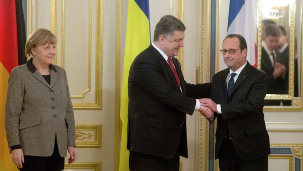 Poroshenko, Hollande, Merkel - Sputnik International