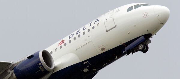 Delta airlines jet takes off at the Detroit Metropolitan Airport in Romulus, Mich. Delta spokesperson Brian Kruse stressed that the airlines does not condone discrimination of any kind. - Sputnik International