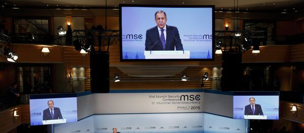 Russian Foreign Minister Sergei Lavrov addresses during the 51st Munich Security Conference at the 'Bayerischer Hof' hotel in Munich February 7, 2015. - Sputnik International