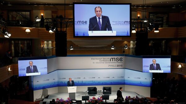 Russian Foreign Minister Sergei Lavrov addresses during the 51st Munich Security Conference at the 'Bayerischer Hof' hotel in Munich February 7, 2015. - Sputnik International