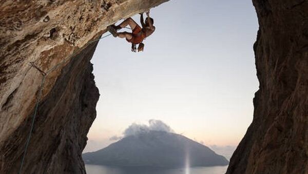 Rock climber on cliff. Kalymnos Island, Greece. - Sputnik International