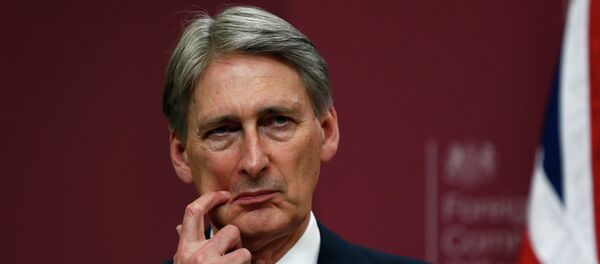 Britain's Foreign Secretary Philip Hammond gestures during a press conference at the Foreign and Commonwealth Office in London Britain's Foreign Secretary Philip Hammond gestures during a press conference at the Foreign and Commonwealth Office in London - Sputnik International