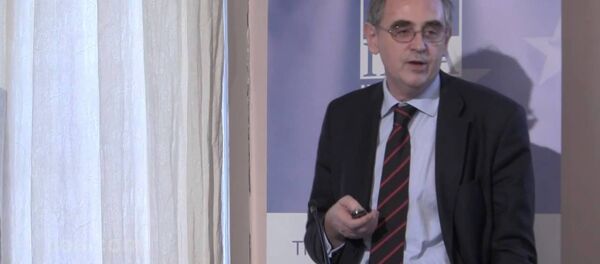 Screenshot from a video of Edward Lucas giving a speech in January on EU-Russian relations Screenshot from a video of Edward Lucas giving a speech in January on EU-Russian relations - Sputnik International