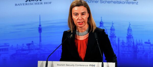 European Union foreign policy chief Federica Mogherini addresses during the 51st Munich Security Conference at the 'Bayerischer Hof' hotel in Munich February 8, 2015 - Sputnik International