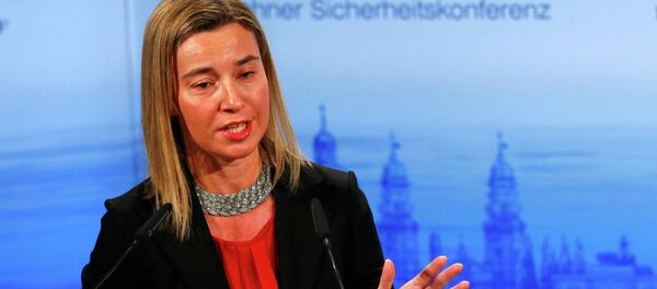 European Union foreign policy chief Federica Mogherini addresses during the 51st Munich Security Conference at the 'Bayerischer Hof' hotel in Munich February 8, 2015 - Sputnik International