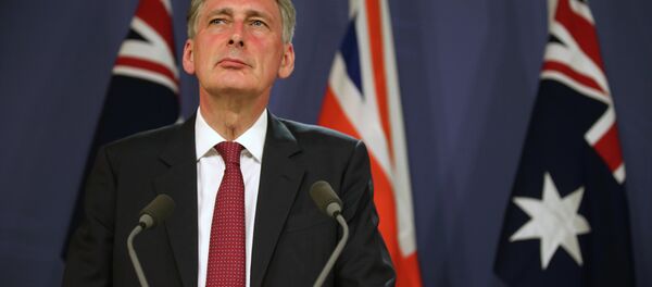 British Foreign Secretary Philip Hammond speaks at a press conference ahead of the Australia-UK Ministerial Meeting (AUKMIN) in Sydney, Sunday, Feb. 1, 2015 British Foreign Secretary Philip Hammond speaks at a press conference ahead of the Australia-UK Ministerial Meeting (AUKMIN) in Sydney, Sunday, Feb. 1, 2015 - Sputnik International