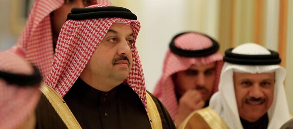 Qatari Foreign Minister Khalid bin Mohamed al-Attiyah (L) attends an emergency meeting of foreign ministers of the Gulf Cooperation Council (GCC) on January 21, 2015 in the Saudi capital Riyadh Qatari Foreign Minister Khalid bin Mohamed al-Attiyah (L) attends an emergency meeting of foreign ministers of the Gulf Cooperation Council (GCC) on January 21, 2015 in the Saudi capital Riyadh - Sputnik International