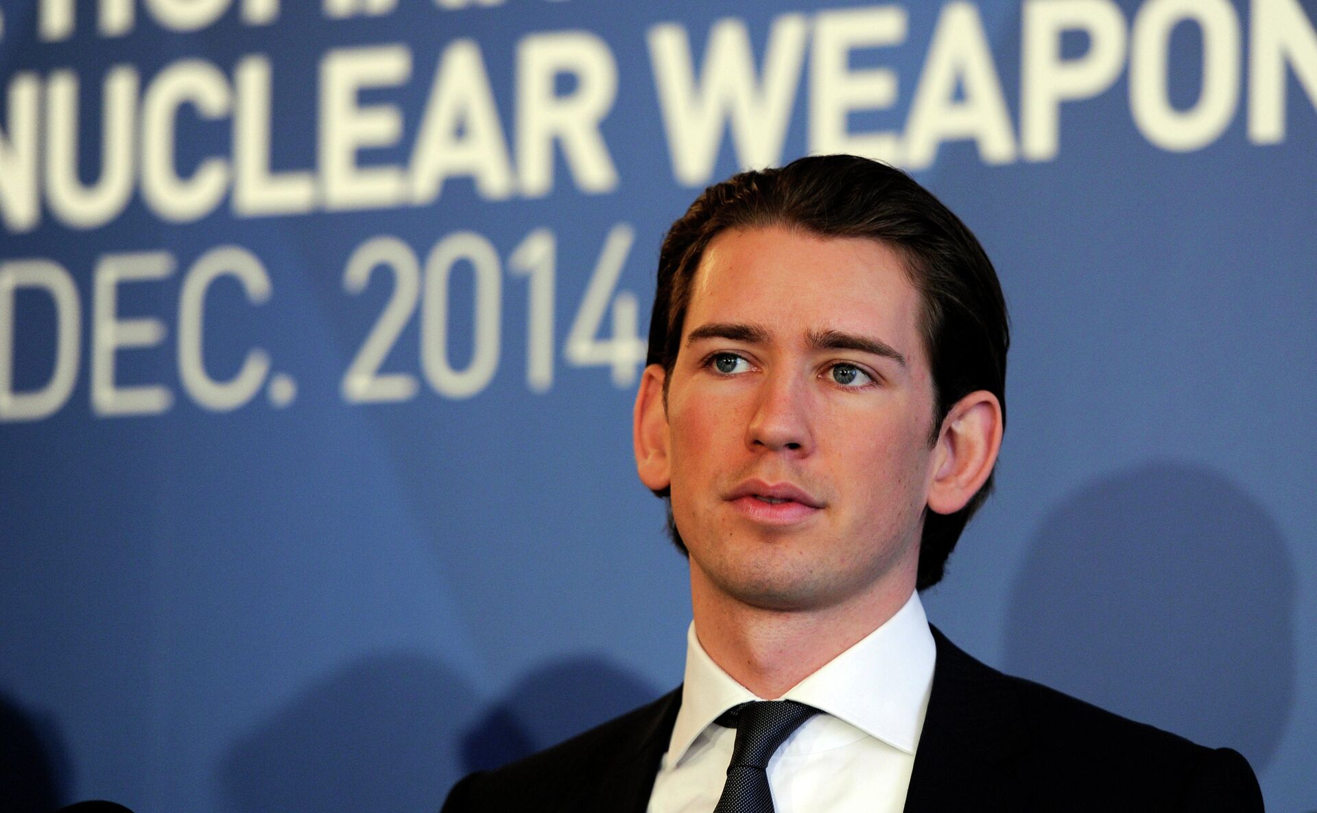 Austria's Minister for Foreign Affairs and Integration Sebastian Kurz speaks at the International conference on the humanitarian impact of nuclear weapons, on December 8, 2014 in Vienna - Sputnik International, 1920, 02.12.2021