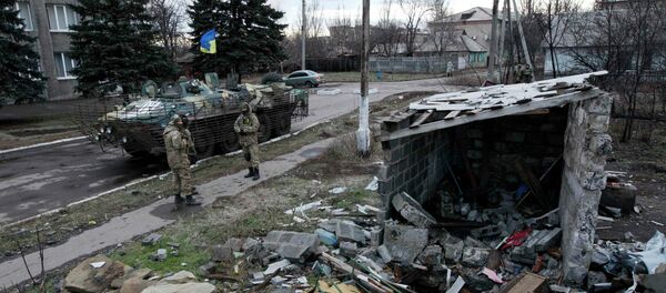 According to media reports, Ukrainian forces violated the ceasefire no less than five times. Three local residents were reportedly killed as a car was blown up near the small town south of Donetsk. According to media reports, Ukrainian forces violated the ceasefire no less than five times. Three local residents were reportedly killed as a car was blown up near the small town south of Donetsk. - Sputnik International