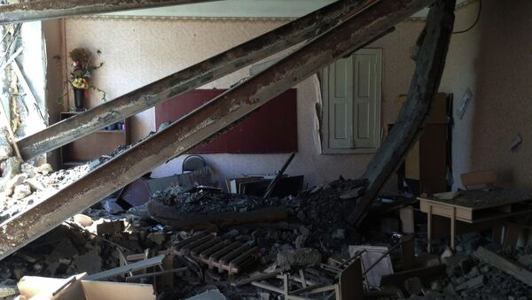 School No.152 after bombardment in the town of Mospino. Donetsk region, Ukraine - Sputnik International