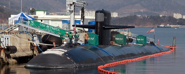 This picture taken on February 2, 2015 shows US submarine USS Olympia (SSN-717) mooring at a South Korean naval base in Changwon This picture taken on February 2, 2015 shows US submarine USS Olympia (SSN-717) mooring at a South Korean naval base in Changwon - Sputnik International