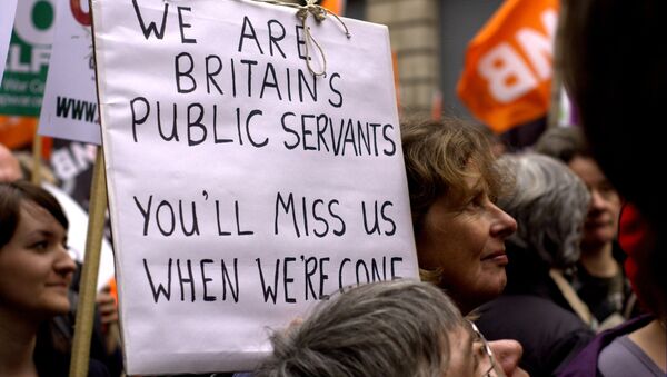 London protesters against  public sector cuts - Sputnik International