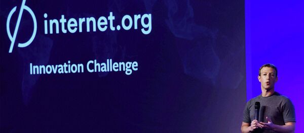 Facebook CEO Mark Zuckerberg addresses the internet.org summit in New Delhi, India, Thursday, Oct.9, 2014 Facebook CEO Mark Zuckerberg addresses the internet.org summit in New Delhi, India, Thursday, Oct.9, 2014 - Sputnik International