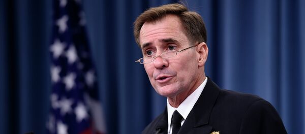 Pentagon press secretary Navy Rear Adm. John Kirby speaks during a briefing at the Pentagon - Sputnik International