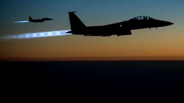 US Air Force F-15E Strike Eagles conduct airstrikes in Syria and Iraq - Sputnik International
