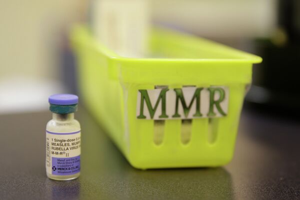 A measles vaccine is shown on a countertop at the Tamalpais Pediatrics clinic Friday, Feb. 6, 2015, in Greenbrae, Calif.  - Sputnik International
