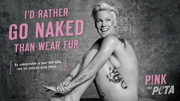 Pink in PETA Anti-Fur Campaign - Sputnik International