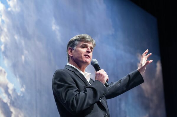 Political commentator Sean Hannity addresses the crowd while delivering his speech, Get America Back to Work, Thursday, May 22, 2014, during the 22nd Williston Basin Petroleum Conference held in Bismarck, N.D.  - Sputnik International