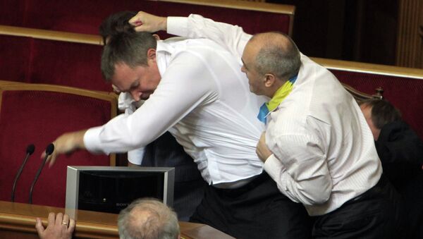 Fight in Verkhovna Rada in Kiev - Sputnik International