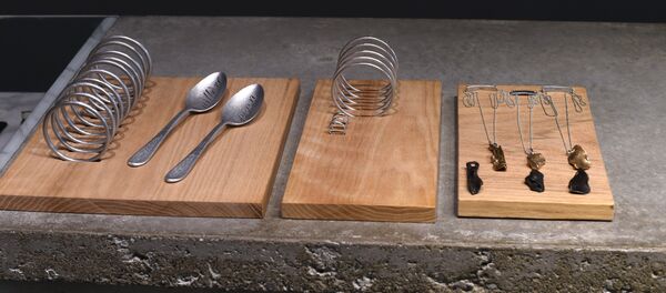 A sample of some of the jewelry on display at Curve New York February 11, 2015 from Article22, a brand that designs jewelry from recycled Vietnam War bombs. A sample of some of the jewelry on display at Curve New York February 11, 2015 from Article22, a brand that designs jewelry from recycled Vietnam War bombs. - Sputnik International