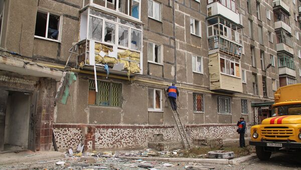 Town of Horlivka after shelling by Ukrainian army - Sputnik International