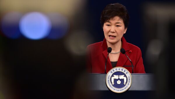 South Korean President Park Geun-Hye speaks during her New Year press conference at the presidential Blue House in Seoul on January 12, 2015 - Sputnik International