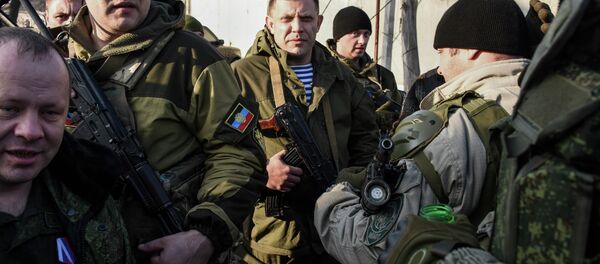 The leader of the self-proclaimed Donetsk People’s Republic, Alexander Zakharchenko, was injured in the leg Tuesday in the eastern Ukrainian town of Debaltseve, LifeNews reported. The leader of the self-proclaimed Donetsk People’s Republic, Alexander Zakharchenko, was injured in the leg Tuesday in the eastern Ukrainian town of Debaltseve, LifeNews reported. - Sputnik International