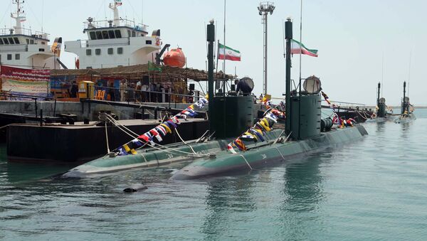 A new Iranian submarine, Ghadir, is unveiled during a ceremony in the southern port city of Bandar Abbas on August 8, 2010 - Sputnik International