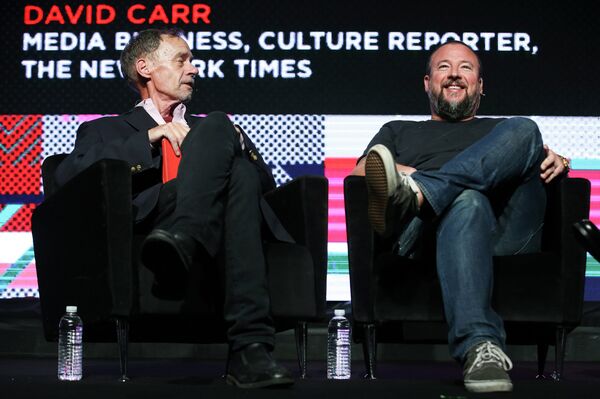 New York Times columnist David Carr and Vice CEO Shane Smith at the PromaxBDA #WTFuture Conference in New York - Sputnik International