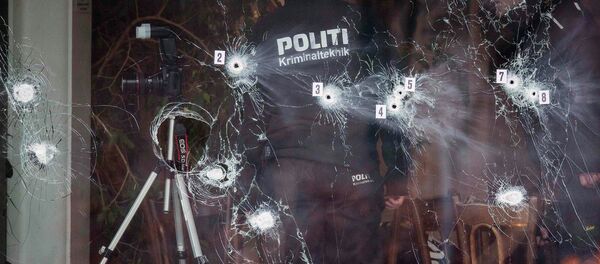 Investigative personnel work at the scene of a cafe shooting in Oesterbro, Copenhagen Investigative personnel work at the scene of a cafe shooting in Oesterbro, Copenhagen - Sputnik International