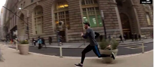 James Heptonstall and Noel Carroll, who became YouTube sensations after a video of them racing against a London Tube train went viral, have taken on the busiest subway system in the US. James Heptonstall and Noel Carroll, who became YouTube sensations after a video of them racing against a London Tube train went viral, have taken on the busiest subway system in the US. - Sputnik International