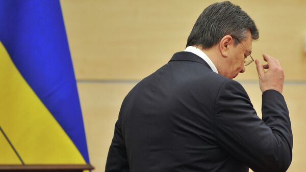 Viktor Yanukovich, who earlier declared himself to be the legitimate President of Ukraine, after a news conference in Rostov-on-Don - Sputnik International
