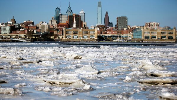 Ice collects on the Delaware River in view of Philadelphia. - Sputnik International