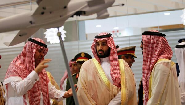 Then Saudi Defence Minister, Prince Mohammad bin Salman (C), visits the International Defence Exhibition and Conference (IDEX) in Abu Dhabi February 22, 2015. - Sputnik International