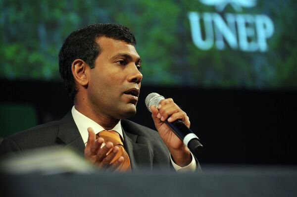 President Mohamed Nasheed speaking at the UNEP's Champions of the Earth panel discussions in April, 2010 - Sputnik International