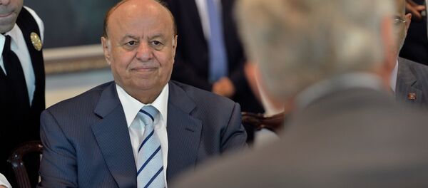 Sitting down for a meeting, Yemen President Abd Rabuh Mansur Hadi listens as Secretary of Defense Chuck Hagel welcomes him to the Pentagon Sitting down for a meeting, Yemen President Abd Rabuh Mansur Hadi listens as Secretary of Defense Chuck Hagel welcomes him to the Pentagon - Sputnik International